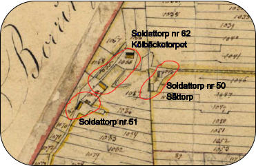 Soldattorp nr 62 K�lb�cketorpet Soldattorp nr 50 S�ttorp Soldattorp nr 51